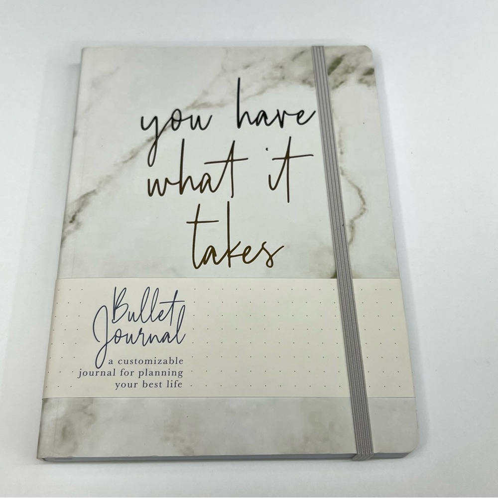 Bullet Journal Hardcover Dotted Gridded Notebook Customizable Bujo Marble Gray